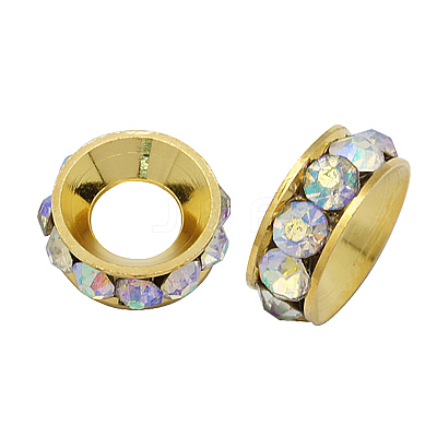 Brass Rhinestone Spacer Beads RB-A020-9mm-28G-1