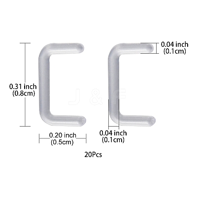 Acrylic L-Shaped Nose Ring AJEW-YW0001-06K-1