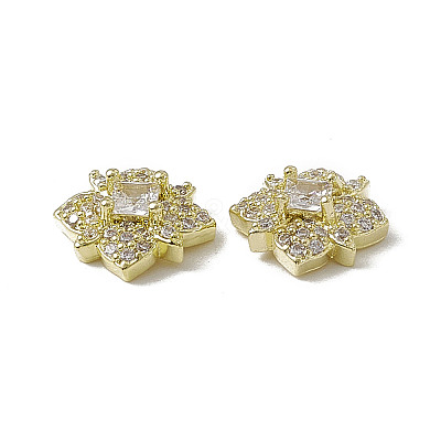 Brass Pave Clear Cubic Zirconia Nail Art Decoration MRMJ-B002-01LG-1