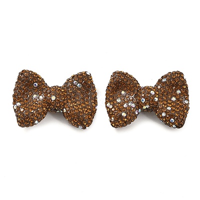 Bowknot Shape Polymer Clay Rhinestone Beads CLAY-NH0001-05B-1