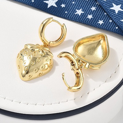 Brass Hoop Earrings Lead Free & Cadmium Free EJEW-R016-08G-01-1