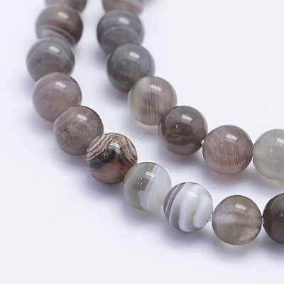Round Natural Botswana Agate Bead Strands X-G-I166-02-6mm-1