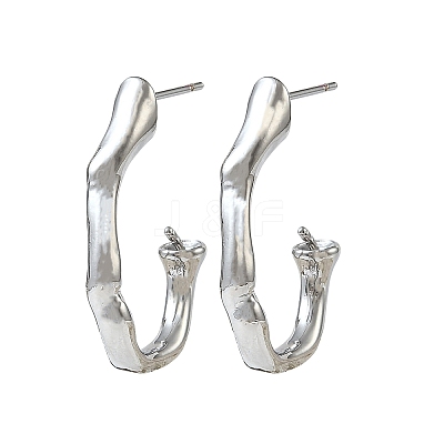 Brass Stud Earring Settings for Half Drilled Beads KK-CBAF05D-01P-1
