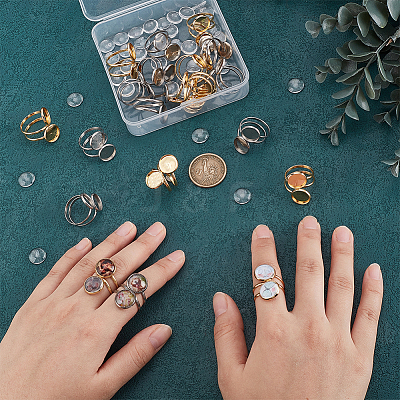 DIY Blank Dome 201 Stainless Steel Finger Rings Making Kits DIY-PH0028-69-1