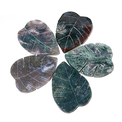 Natural Moss Agate Display Decorations G-PW0004-30-1