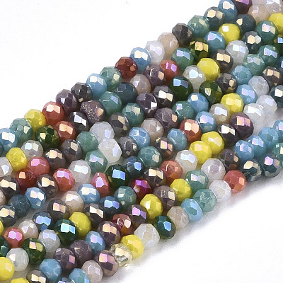 Electroplate Glass Beads Strands EGLA-N002-04-1
