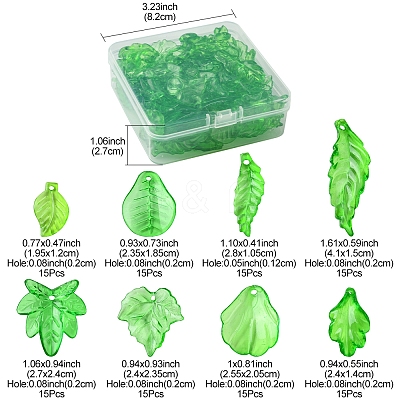 120Pcs 8 Styles Transparent Acrylic Pendants OACR-FS0001-71-1