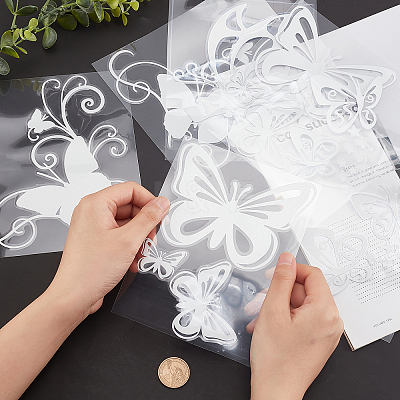 8Sheets 4 Style Waterproof Plastic Car Stickers DIY-GF0005-52-1