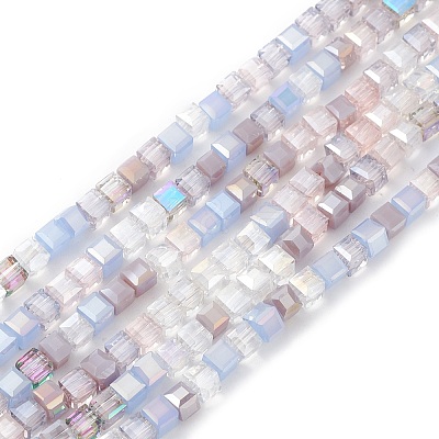 Gradient Color Electroplate Glass Bead Strands X1-GLAA-E042-05D-1