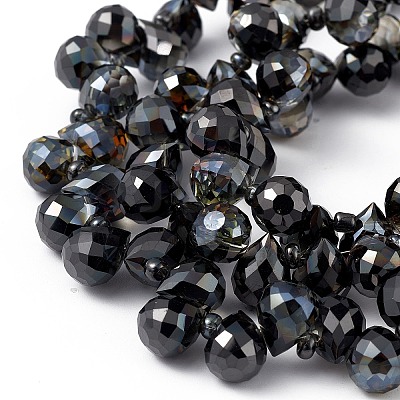 Transparent Electroplate Glass Beads Strands EGLA-F152-HP01-1