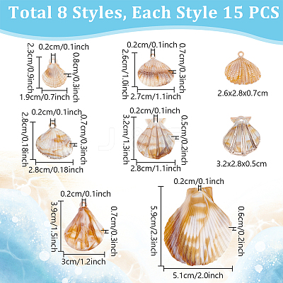 120Pcs 8 Styles Acrylic Pendants OACR-PH0004-40-1