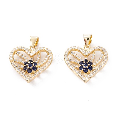 Brass Micro Pave Cubic Zirconia Pendants ZIRC-A019-04G-1