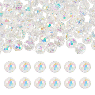 80Pcs Half Rainbow Plated Glass Beads EGLA-TA0013-04A-1