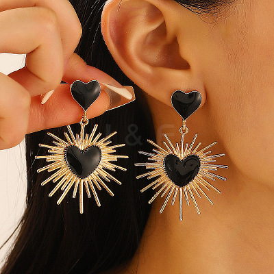 304 Stainless Steel Dangle Stud Earrings FS-WG82045-11-1
