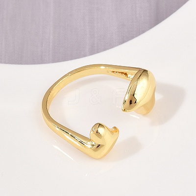 Brass Cuff Rings for Women RJEW-L132-07G-1