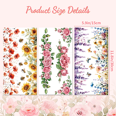 3 Sheets 3 Styles PVC Waterproof Decorative Stickers DIY-WH0404-068-1