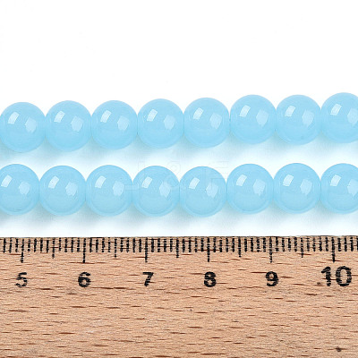 Imitation Jade Glass Beads Strands GLAA-T032-J8mm-04-1
