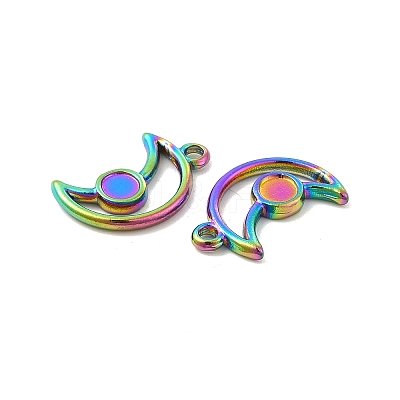 Ion Plating(IP) 304 Stainless Steel Pendants Cabochon Settings STAS-B032-20MC-1