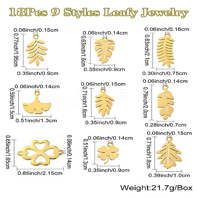 DIY Leafy Jewelry Making Finding Kit STAS-CJ0002-43-1