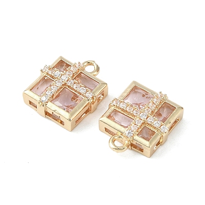 Brass Pave Cubic Zirconia Pendants KK-G462-44KCG-04-1