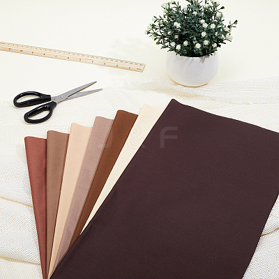7Pcs Cotton Pure Color Fabric AJEW-WH0481-631D-1