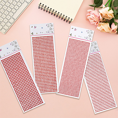 4 Sheets 4 Styles Acrylic Self Adhesive Stickers DIY-GF0014-71C-1