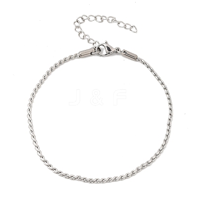 Twist 304 Stainless Steel Link Chains Bracelets for Women BJEW-K240-09P-1