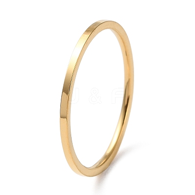 Ion Plating(IP) 304 Stainless Steel Simple Plain Band Finger Ring for Women Men RJEW-F152-05-1
