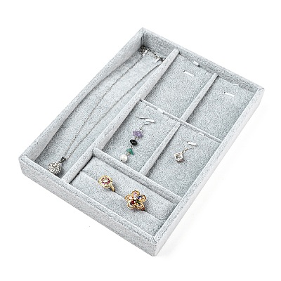 6 Grids Velvet Jewelry Display Stands ODIS-E018-04-1