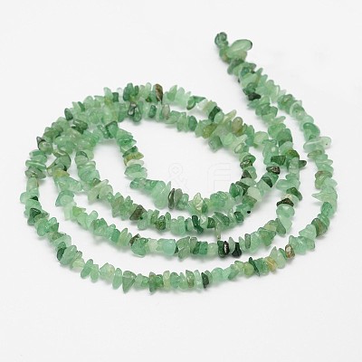 Chips Natural Green Aventurine Beads Strands X-G-N0164-31-1