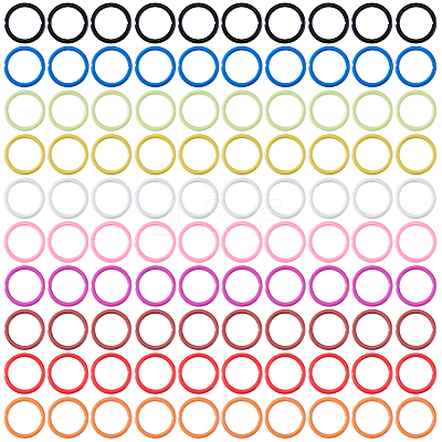 100Pcs 10 Colors Baking Paint Iron Stitch Markers Rings IFIN-HS0001-04-1