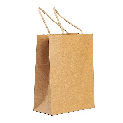 DIY Rectangle with Cattle Pattern Kraft Paper Bag Making Set DIY-F079-12-1