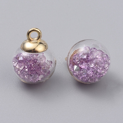 Transparent Glass Globe Pendants GLAA-TAC0002-J02-1