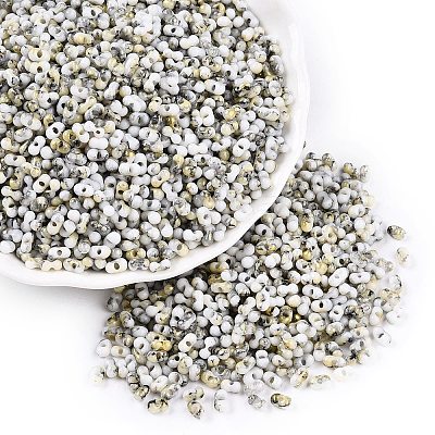 Two Tone Baking Paint Glass Seed Beads SEED-C003-01P-1