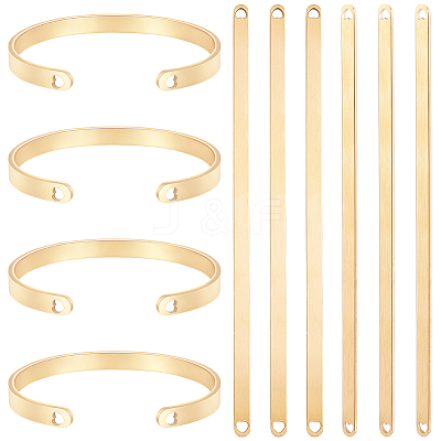 6Pcs Stainless Steel Blank Cuff Bangles MAK-BBC0001-32G-1