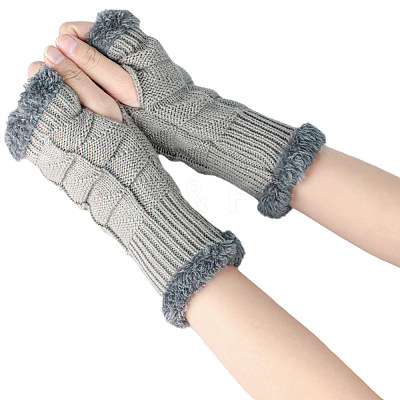 Acrylic Fiber Yarn Knitting Fingerless Gloves COHT-PW0002-08E-1