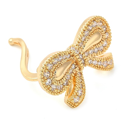 Brass Micro Pave Clear Cubic Zirconia Fold Over Clasps LS-KK-G505-29G-1