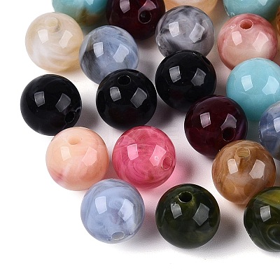 Two Tone Opaque Acrylic Beads OACR-Q205-05A-1