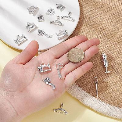50Pcs 10 Style Tibetan Style Zinc Alloy Pendants FIND-CJ0001-18-1