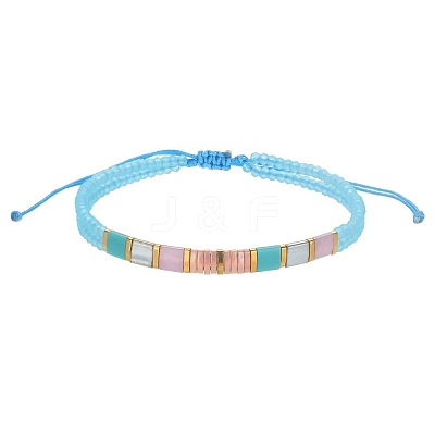 Glass Seed Bead Braided Bead Bracelets AQ4217-3-1