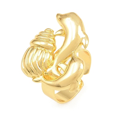 Ocean Brass Cuff Open Rings KK-CBA5A76-04G-05-1