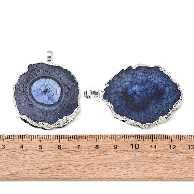 Dyed Natural Druzy Solar Quartz Crystal Pendants G-F693-01J-S-1
