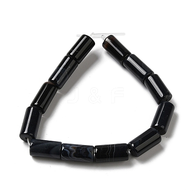 Natural Black Agate Beads Strands G-H295-E01-01-1