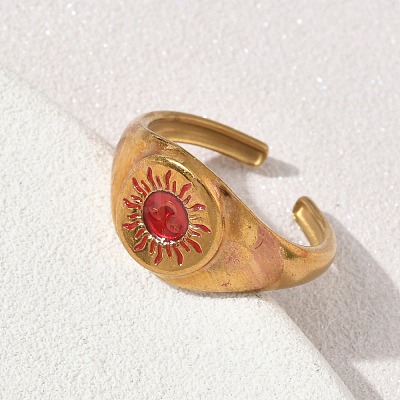 304 Stainless Steel Enamel Cuff Open Rings SA-CBA5A8D-01G-1