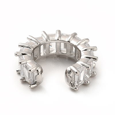 Cubic Zirconia Tennis Cuff Earrings LS-EJEW-K093-09P-05-1