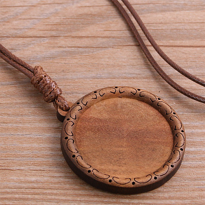 Wood Pendant Cabochons Settings WOOD-H106-26B-05-1