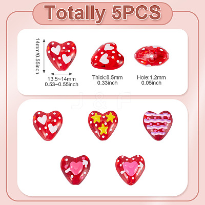 5Pcs Glass Enamel Beads GLAA-TA0003-55-1