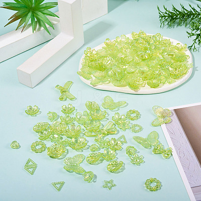 182Pcs 100G Transparent Acrylic Beads OACR-TA0003-66B-1