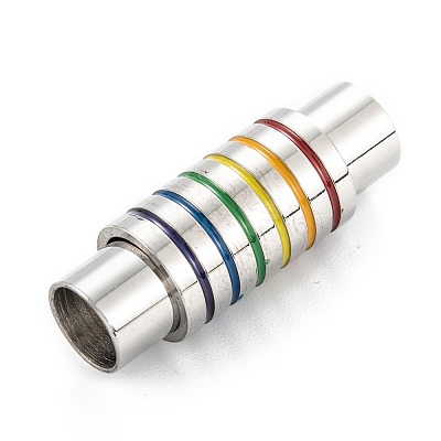 304 Stainless Steel Magnetic Enamel Clasps LS-STAS-P285-02P-1