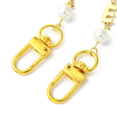 Brass & Shell Pearl Word LOVE Link Bag Extender Chains FIND-JF00149-01-1